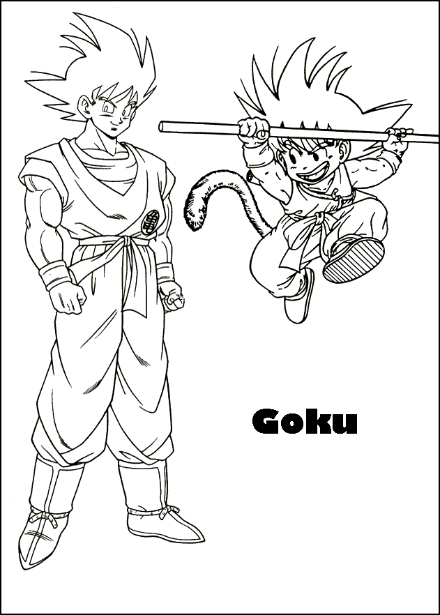 coloriage sangoku adolecent